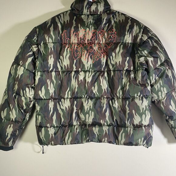 Lurking Class Jacket Mens  Large Green Camo Full Zip Skull Skeleton Adult - Picture 10 of 16